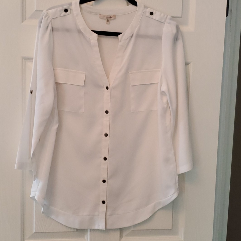 41 Hawthorn 3/4 Sleeve Cream Blouse - M